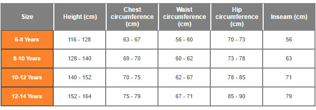 Babolat Size Chart