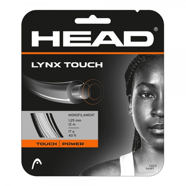 Head Lynx Touch 17g Tennis String- Transparent Black (12M)