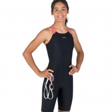 Decathlon Girls' 1-piece swimsuit shorty Kamyleon-Black