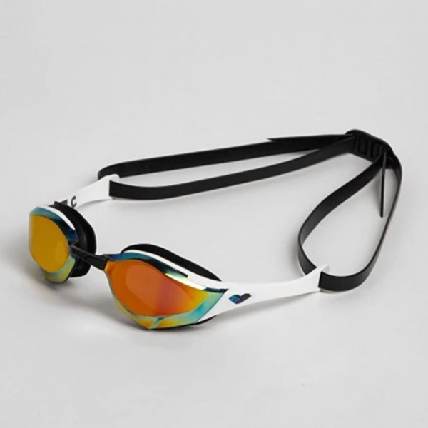 Arena Cobra Edge Swipe Mirror Swimming Goggles-Gold White Black Arena Cobra Edge Swipe Mirror Swimming Goggles-Gold White Black