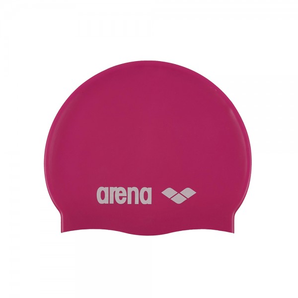 Arena Classic Silicone JR Swimming Cap-Fuchsia White