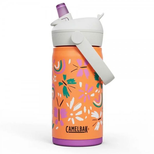 CamelBak Thrive™ Flip Straw Kids 12oz Bottle, Insulated Stainless Steel-Butterfly Rainbow