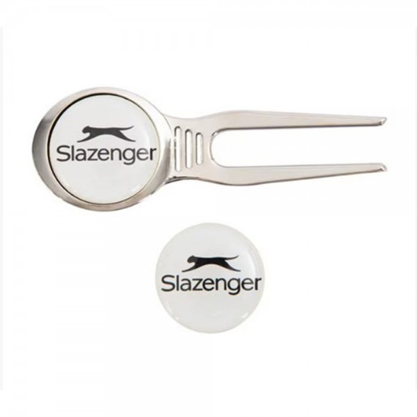 Slazenger Golf Pitchfork Repair Tool with Magnetic Ball Markers