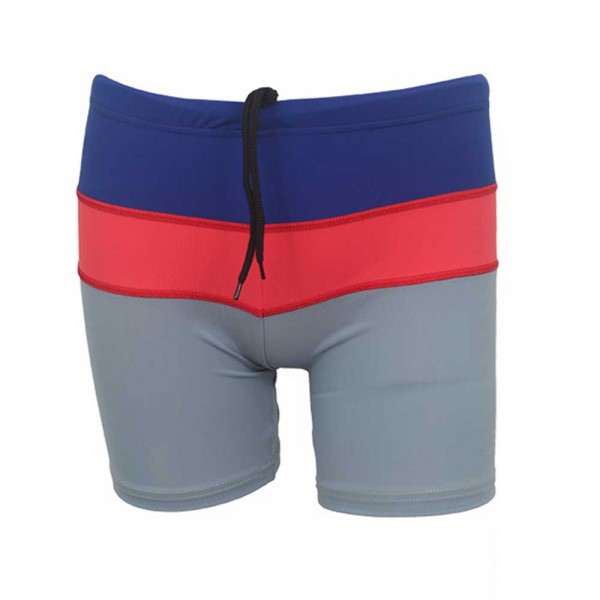 Deko Boy's Striped Swimming Shorts - Blue/Red/Grey