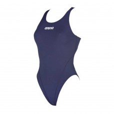 Arena Women's Solid Swim Tech High Swimming Suit-Navy