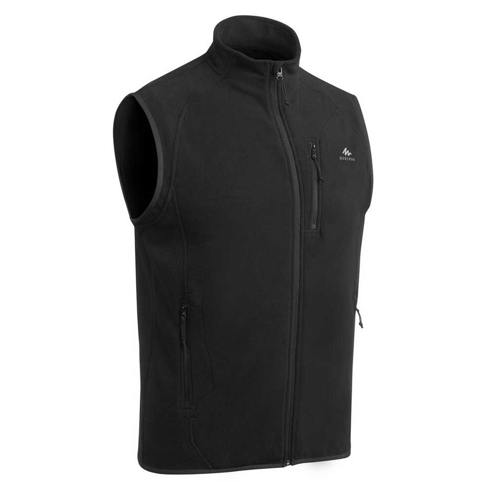 DecathlonQuechua Men's Hiking Fleece Sleeveless Jacket MH120Black
