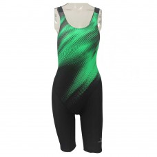 Deko Girl's Luted Swimming Suit - Black & Green