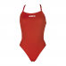 Arena Girl's Solid Lightech Swimming Suit-Red