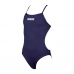 Arena Girl's Solid Lightech Swimming Suit-Navy
