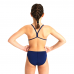 Arena Girl's Solid Lightech Swimming Suit-Navy