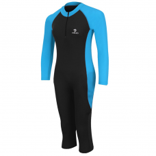 Deko Girl's Full Swimming Suit - Black & Blue