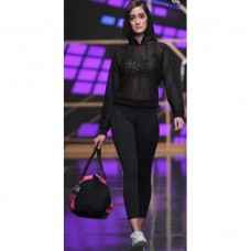 Deko Women's Gym Mesh Hoodie Black