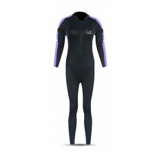 Deko Women Swimming Full Suit (one piece)-Black & Purple