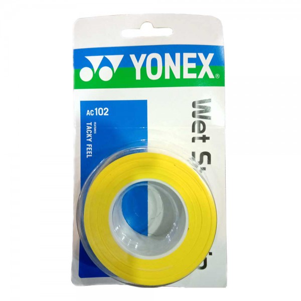 Yonex AC102 Wet Super Grip-Yellow (3 Wraps)