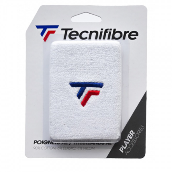 Tecnifibre Wristband XL-White (1 Pack)
