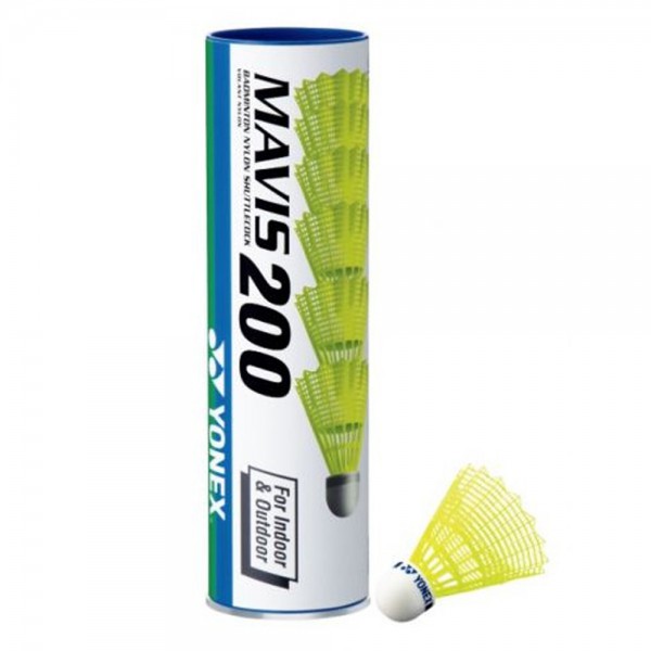 Yonex Mavis 200 Yellow Shuttlecocks-Green Cap (6 Piece Pack) Yonex Mavis 200 Yellow Shuttlecocks-Green Cap (6 Piece Pack)