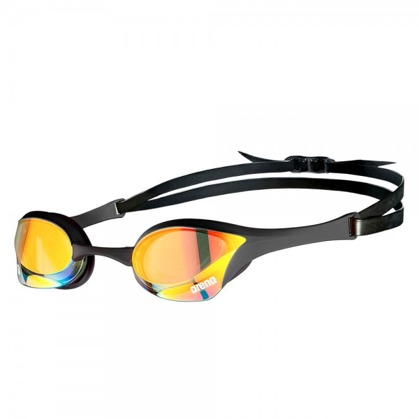 Arena Cobra Ultra Swipe Mirror Swimming Goggles- Yellow Copper Black