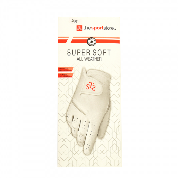 TSS Mens SuperSoft Golf Glove - White (RH Player)