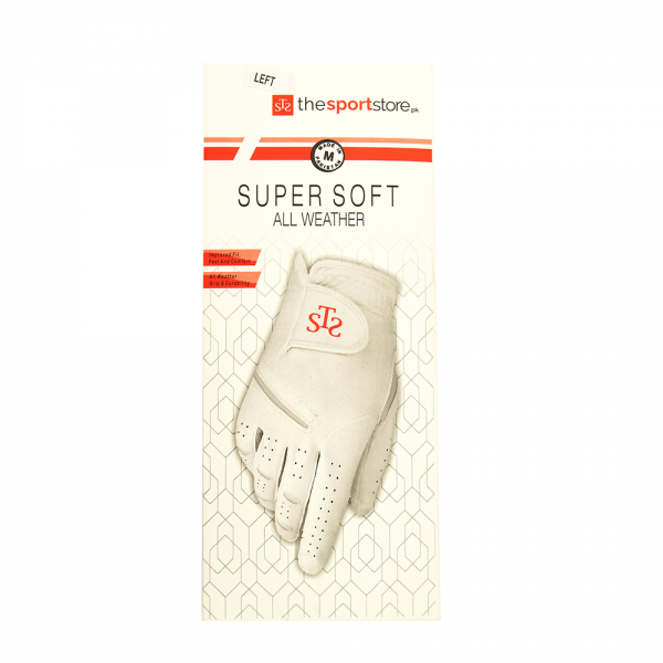 TSS Mens SuperSoft Golf Glove - White (LH Player)