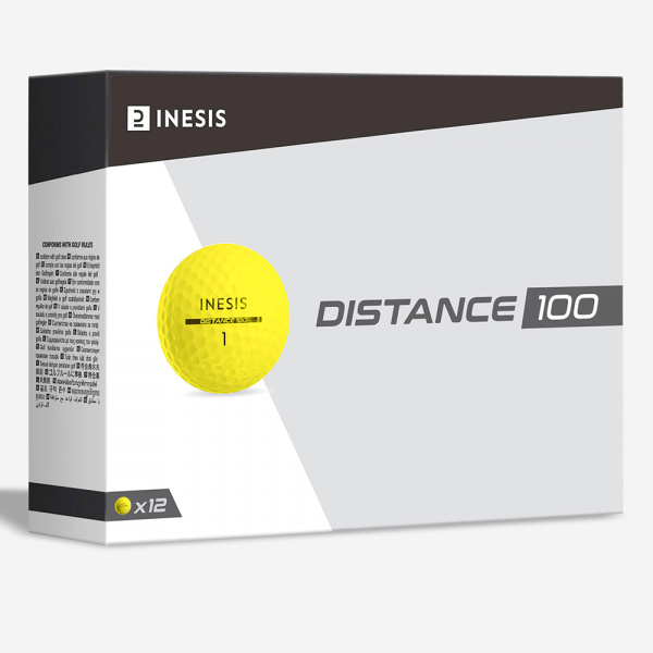 Decathlon-Inesis Distance 100 Golf Ball (12 balls pack) - Yellow