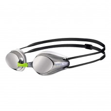 Arena Tracks Junior Mirror Racing Goggles-Silver, White, Black