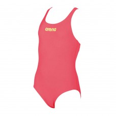 Arena Girls Solid Swim Pro JR Swimming Suit-Fluo Red