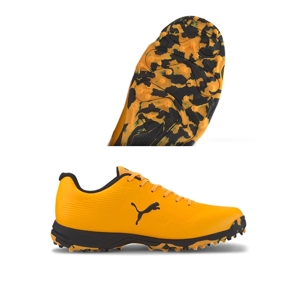 puma orange cricket shoes