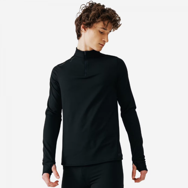 Decathlon - Kalenji Men Running Shirt warm Long Sleeved - Black