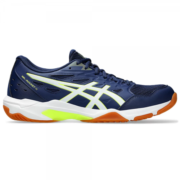 Asics Gel Rocket 11 Indoor Court Shoes-Blue Expanse & Safety Yellow