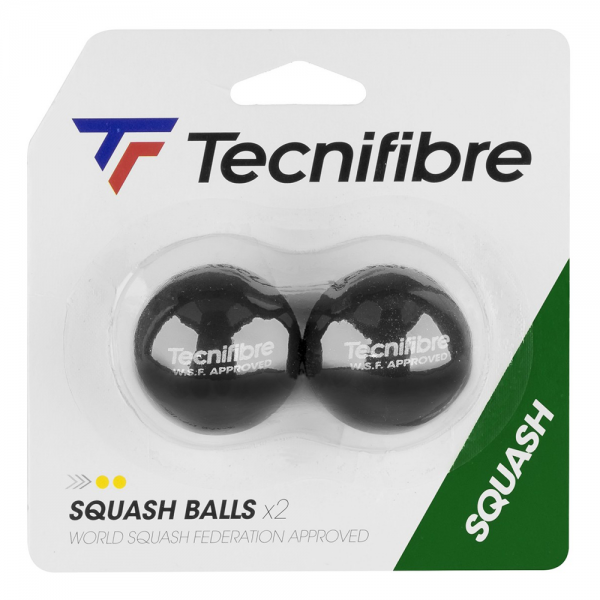 Tecnifibre Squash Ball Double Dot Yellow - Pack of 2