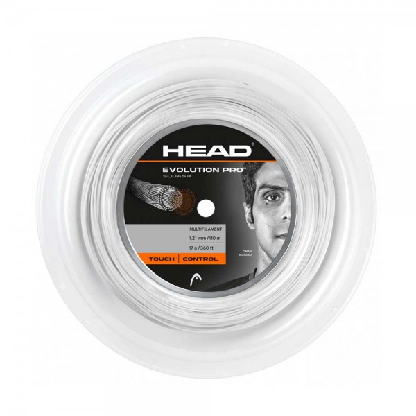 Head Evolution Pro 17g Squash Racket Strings - 110m
