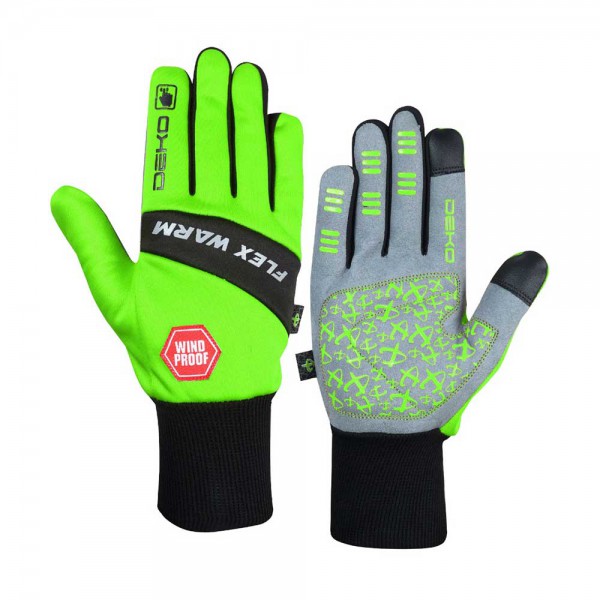 Deko Winter Cycling Gloves - Flourescent Green