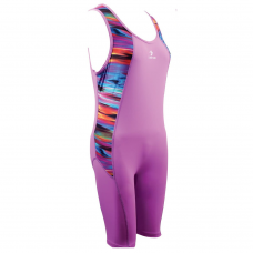 Deko Girls Swimming Sleeveless Suit (one piece) - Purple with Mixed Pattern