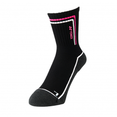 Yonex 19118EX Sports Crew Socks-1 Pack (Black-Black)