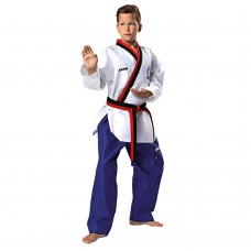 Kwon Poomsae Dobok (Poom Neck Black & Red) for Boys