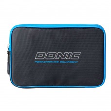 Donic Single Cover Pixel Racket Cover-Black&Cyan Blue