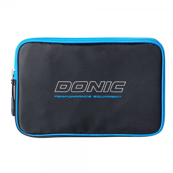 Donic Single Cover Pixel Racket Cover-Black&Cyan Blue