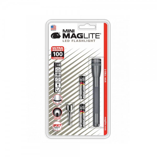 Mini MagLite LED Flashlight-Gray