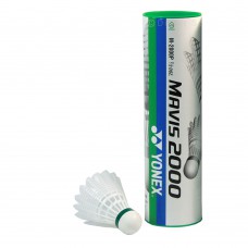 Yonex Mavis 2000 White Shuttlecocks-Green Cap (6 Piece Pack)