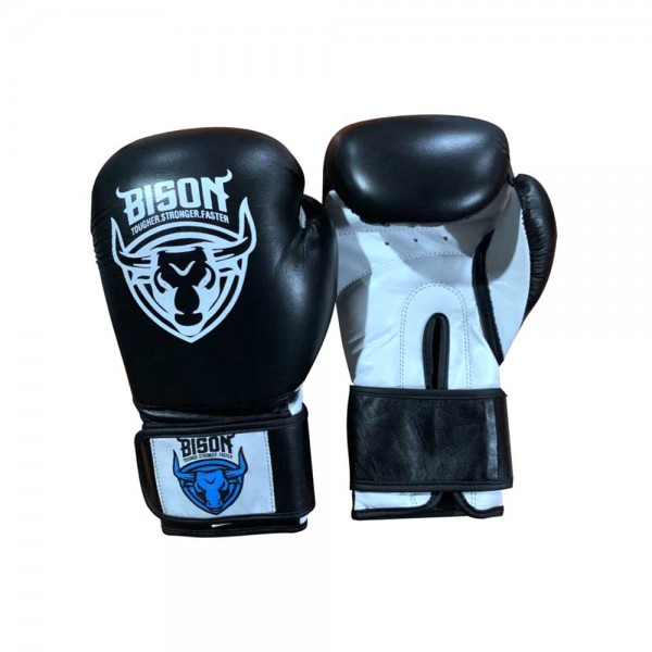 Bison Boxing Gloves - Leather (Black) Bison Boxing Gloves - Leather (Black)