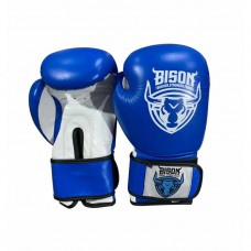 Bison Boxing Gloves - Leather (Blue)