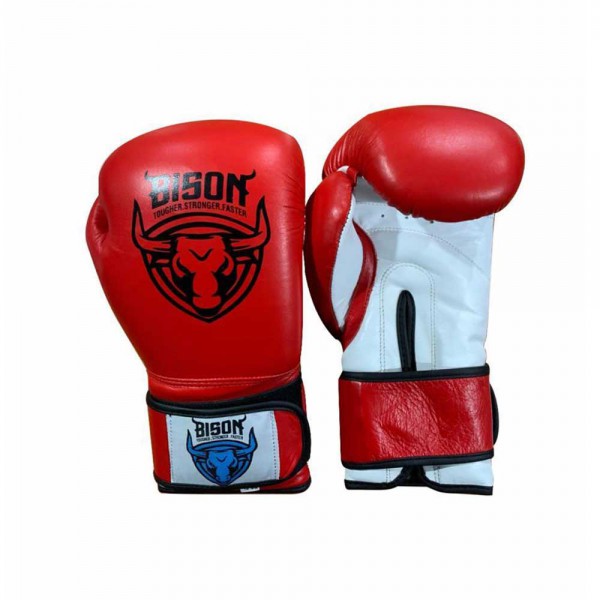 Bison Boxing Gloves - A/Leather (Red) Bison Boxing Gloves - A/Leather (Red)