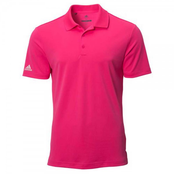 Adidas Mens Performance Stretch Polo Golf Shirt - Pink