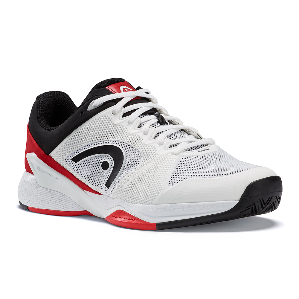 white and red tennis shoes