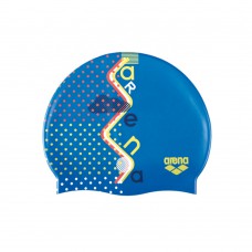 Arena Print Junior Silicon Swimming Cap-Royal Masquerade