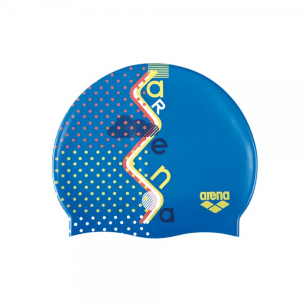 Arena Print Junior Silicon Swimming Cap-Royal Masquerade Arena Print Junior Silicon Swimming Cap-Royal Masquerade