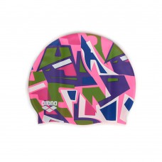 Arena Print Junior Silicon Swimming Cap -Jumble Pink