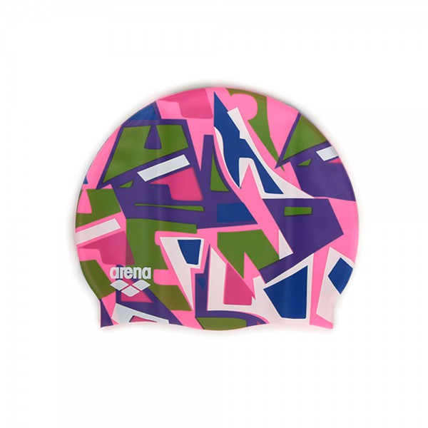 Arena Print Junior Silicon Swimming Cap -Jumble Pink Arena Print Junior Silicon Swimming Cap -Jumble Pink