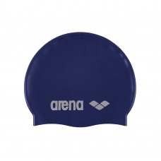 Arena Classic Silicone Swimming Cap-Denim & Silver