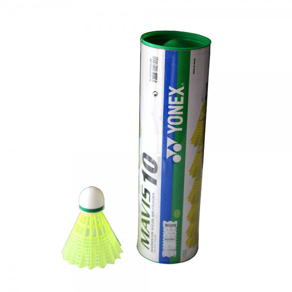 Yonex Mavis 10 Yellow Shuttlecocks-Green Cap (6 Piece Pack)